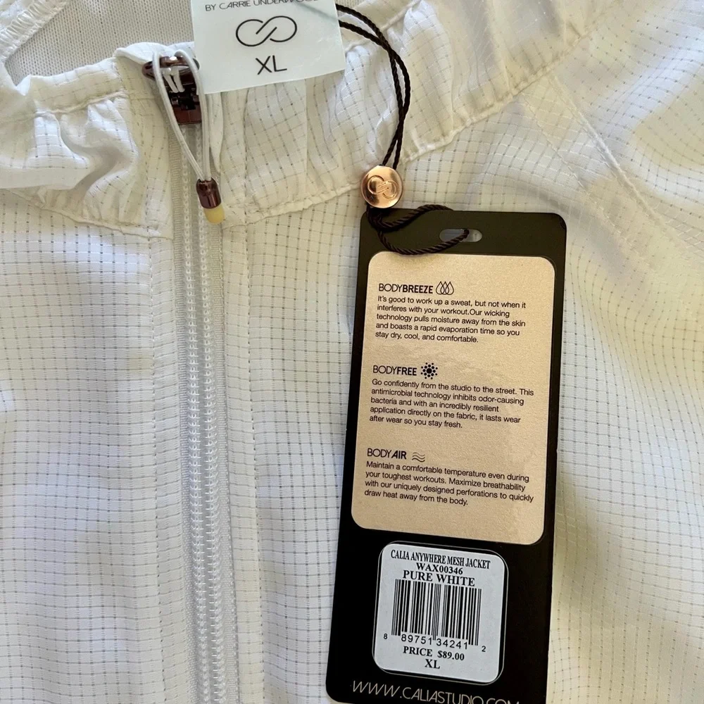Calia White Lightweight Zip-Front Jacket - Picture 2 of 3